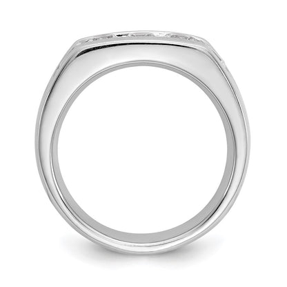 14K White Gold 5-Stone (Holds 5-3.7mm Round) Open Channel Band Mounting