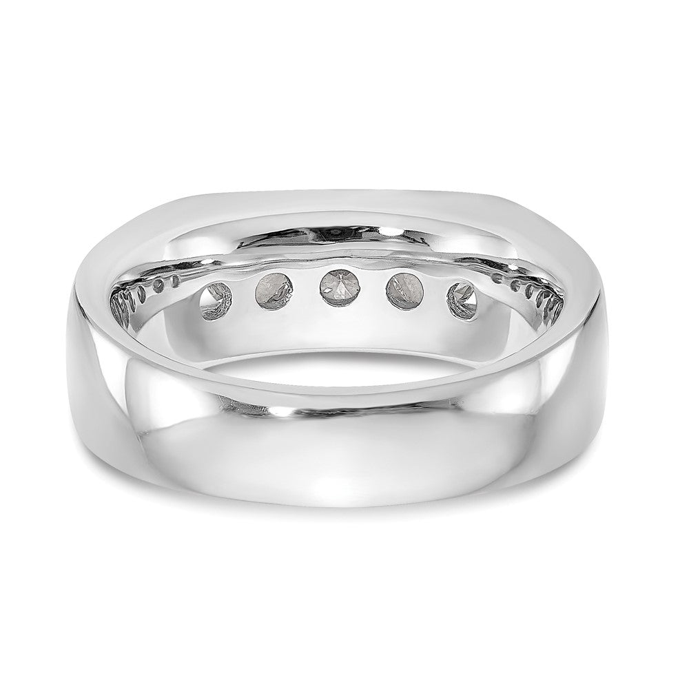 14K White Gold 5-Stone (Holds 5-3.7mm Round) Open Channel Band Mounting