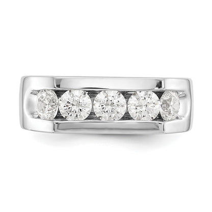 14K White Gold 5-Stone (Holds 5-4.00mm Round) Open Channel Band Mounting