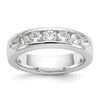 14k White Gold 5-Stone (Holds 5-3.7mm Round) Open Channel Band Mounting