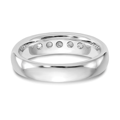 14K White Gold 5-Stone (Holds 5-2.7mm Round) Closed Channel Band Mounting