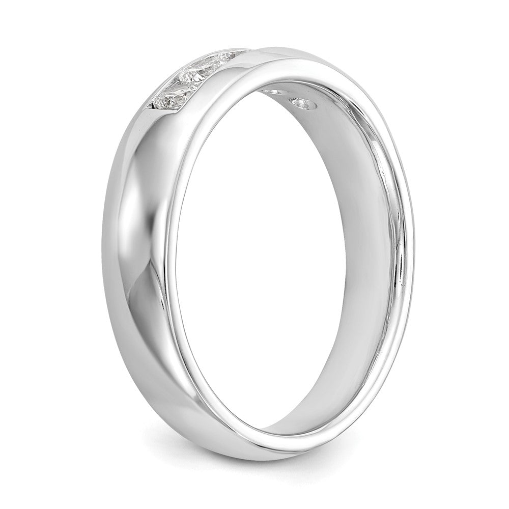 14K White Gold 5-Stone (Holds 5-2.7mm Round) Closed Channel Band Mounting