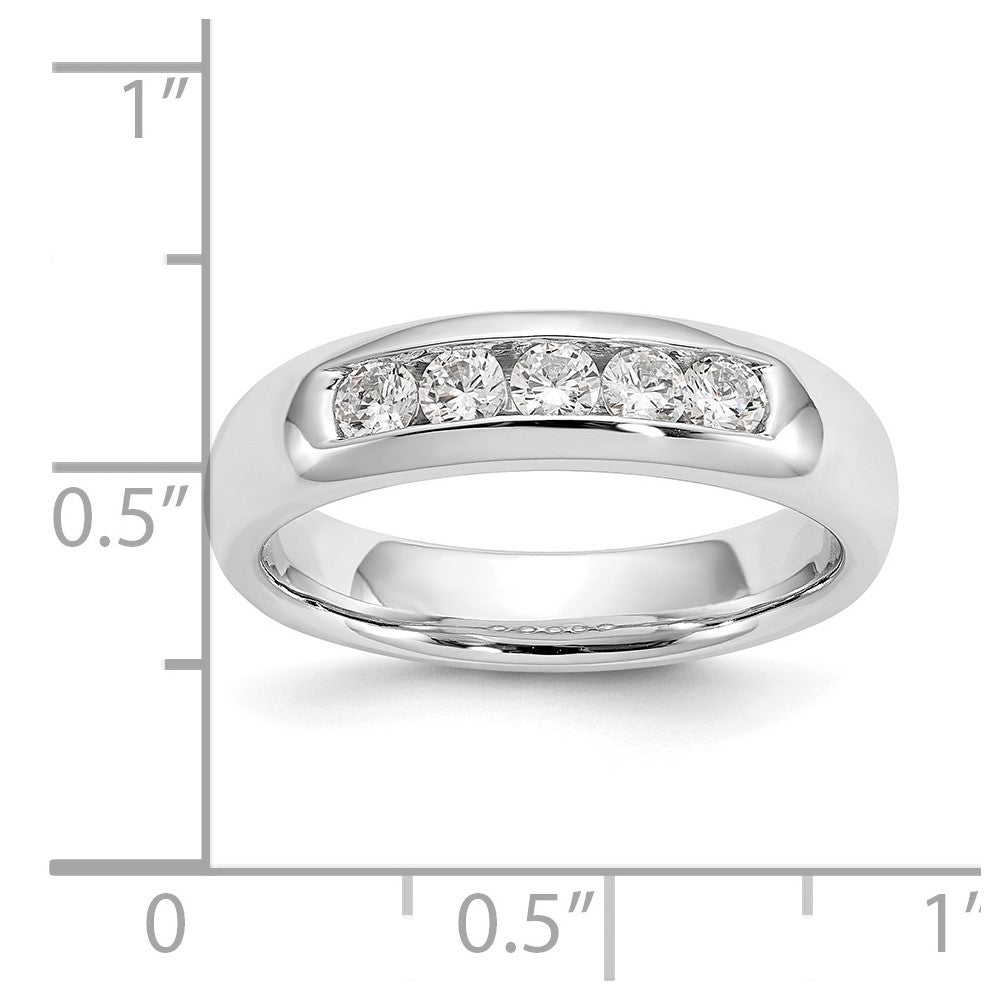 14K White Gold 5-Stone (Holds 5-2.7mm Round) Closed Channel Band Mounting