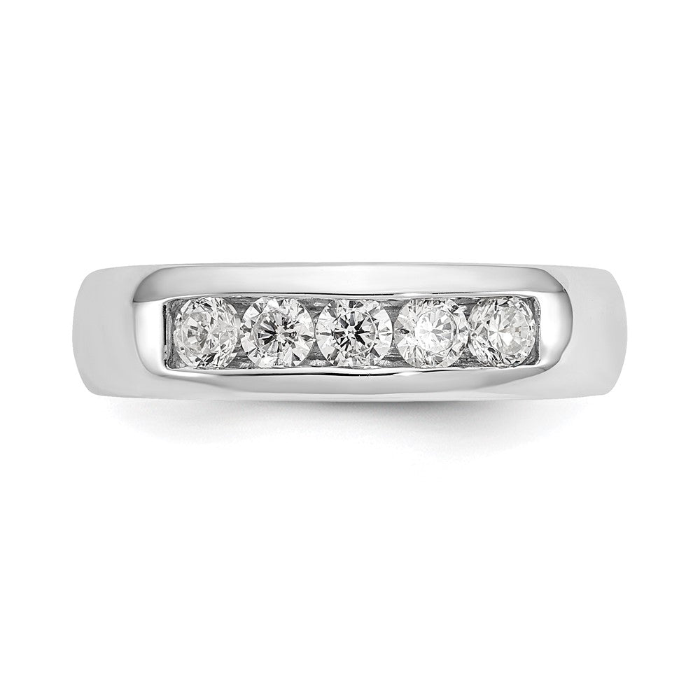 14K White Gold 5-Stone (Holds 5-2.9mm Round) Closed Channel Band Mounting