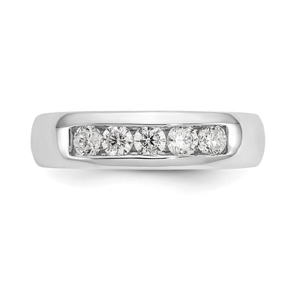 14K White Gold 5-Stone (Holds 5-2.9mm Round) Closed Channel Band Mounting