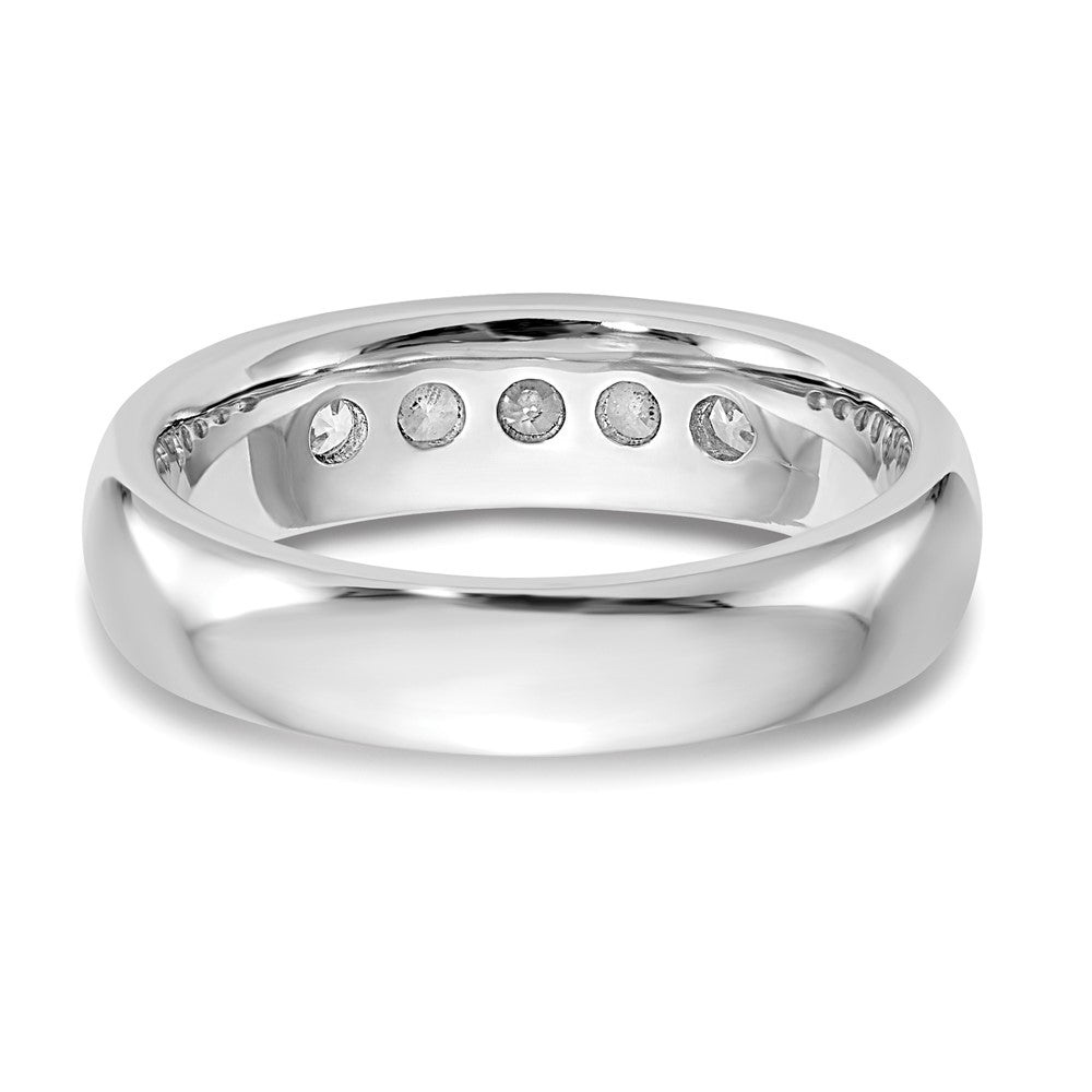 14K White Gold 5-Stone (Holds 5-2.9mm Round) Closed Channel Band Mounting