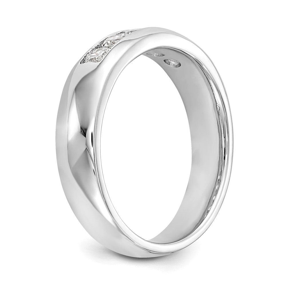 14K White Gold 5-Stone (Holds 5-2.9mm Round) Closed Channel Band Mounting