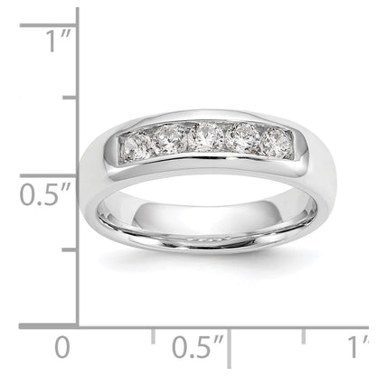 14K White Gold 5-Stone (Holds 5-2.9mm Round) Closed Channel Band Mounting