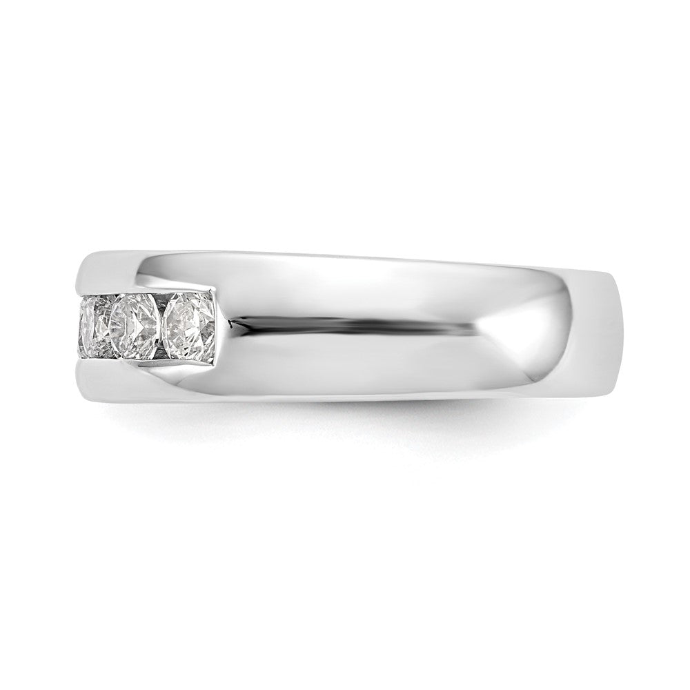 14K White Gold 5-Stone (Holds 5-3.1mm Round) Closed Channel Band Mounting