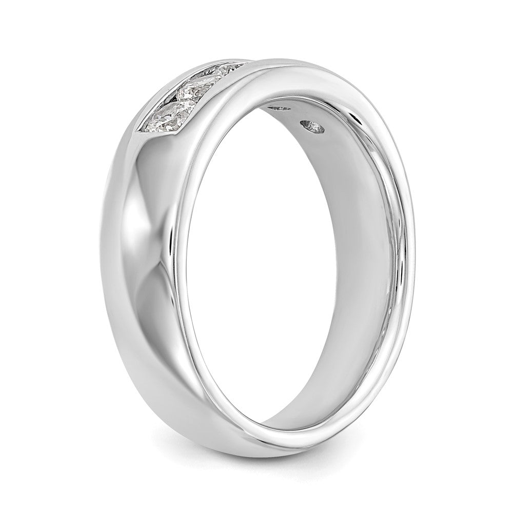 14K White Gold 5-Stone (Holds 5-3.1mm Round) Closed Channel Band Mounting