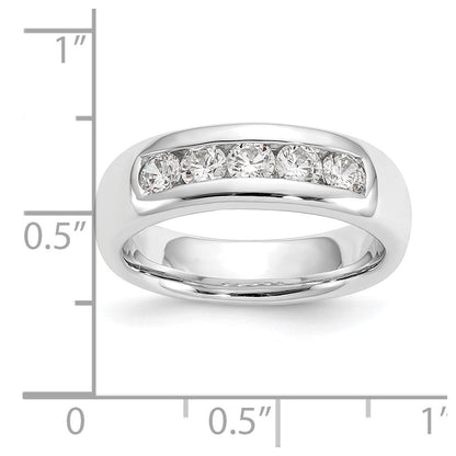 14K White Gold 5-Stone (Holds 5-3.1mm Round) Closed Channel Band Mounting