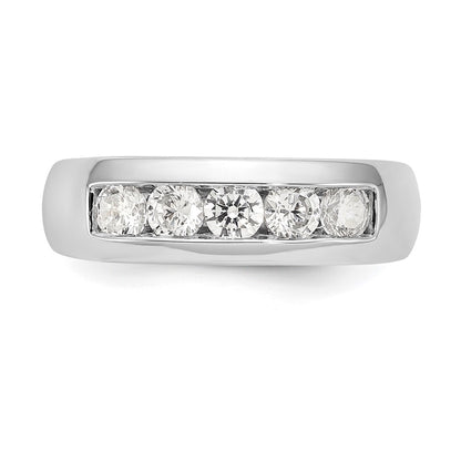 14K White Gold 5-Stone (Holds 5-3.4mm Round) Closed Channel Band Mounting