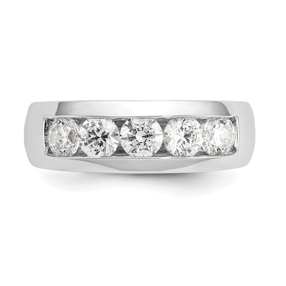 14K White Gold 5-Stone (Holds 5-4.00mm Round) Closed Channel Band Mounting