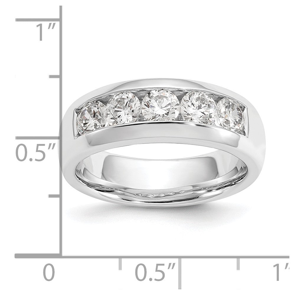 14K White Gold 5-Stone (Holds 5-4.00mm Round) Closed Channel Band Mounting