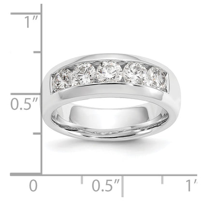 14K White Gold 5-Stone (Holds 5-4.00mm Round) Closed Channel Band Mounting