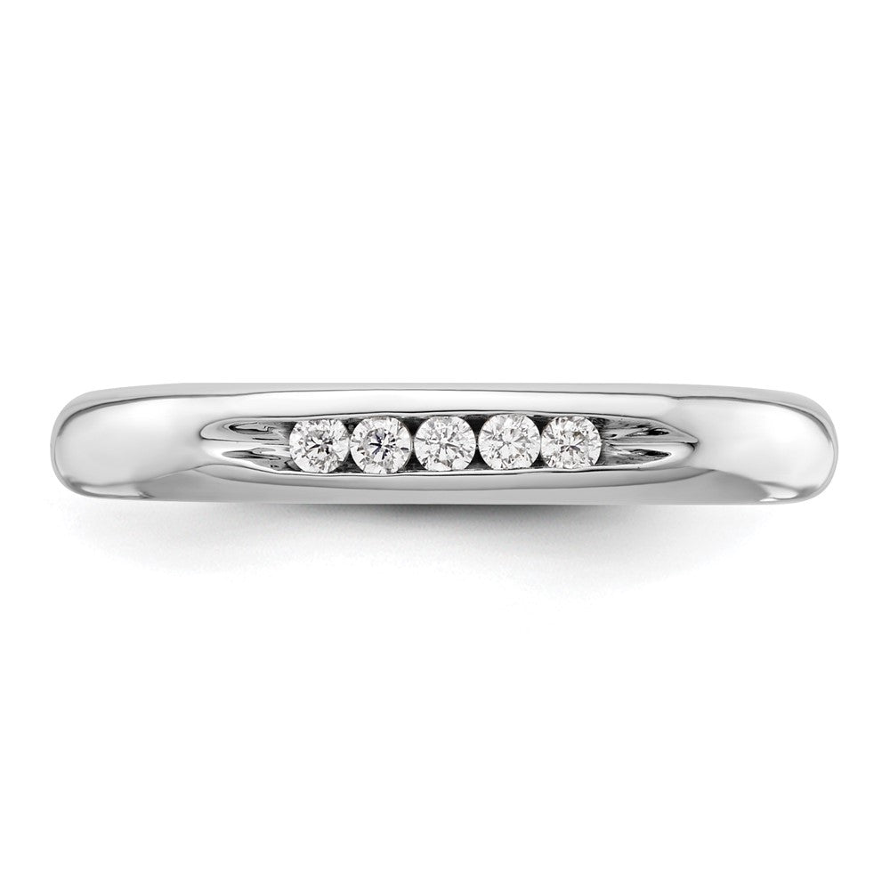 14K White Gold 5-Stone 1/10 carat Round Diamond Complete Channel Band