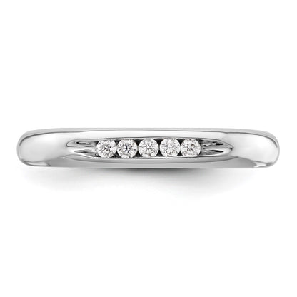 14K White Gold 5-Stone 1/10 carat Round Diamond Complete Channel Band