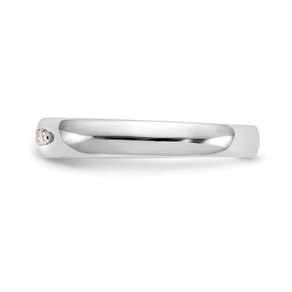 14K White Gold 5-Stone (Holds 5-1.9mm Round) Open Channel Band Mounting