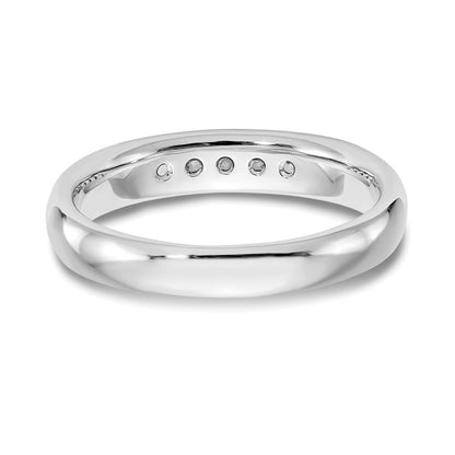 14K White Gold 5-Stone (Holds 5-2.1mm Round) Open Channel Band Mounting