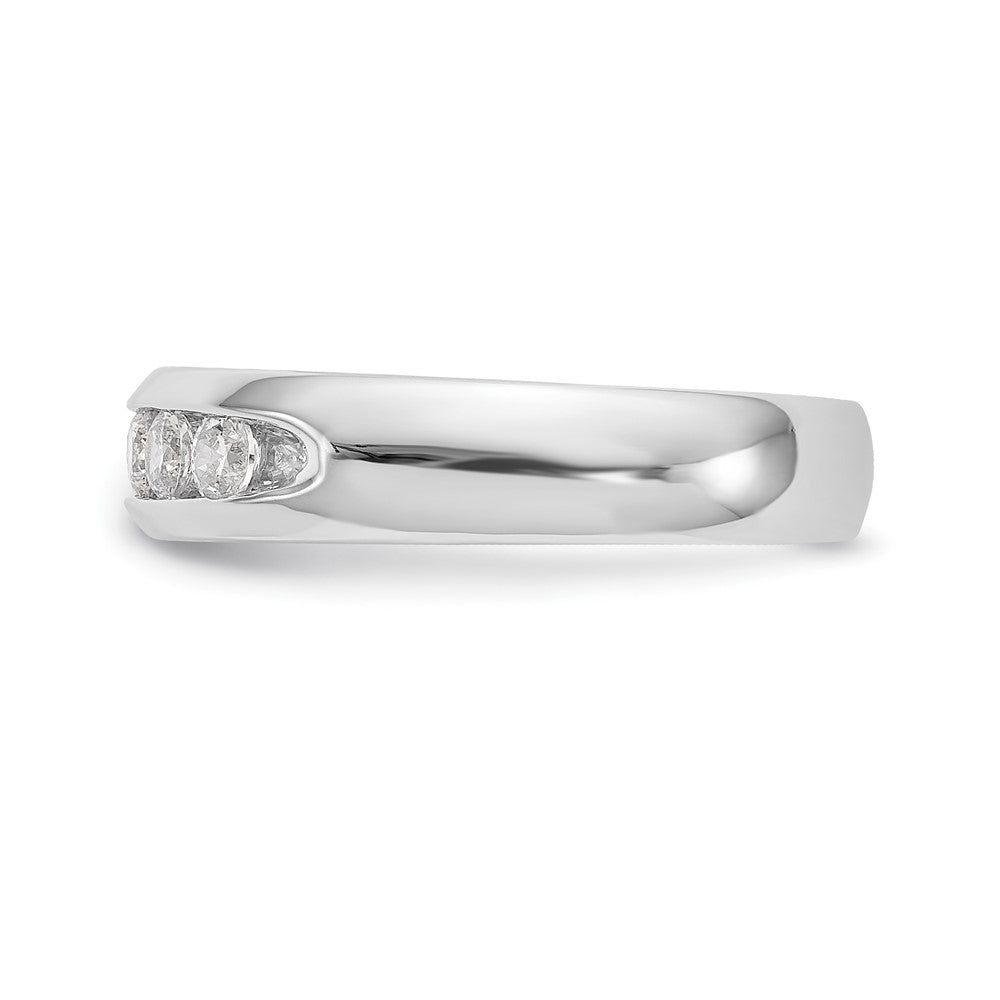 14K White Gold 5-Stone (Holds 5-2.7mm Round) Open Channel Band Mounting