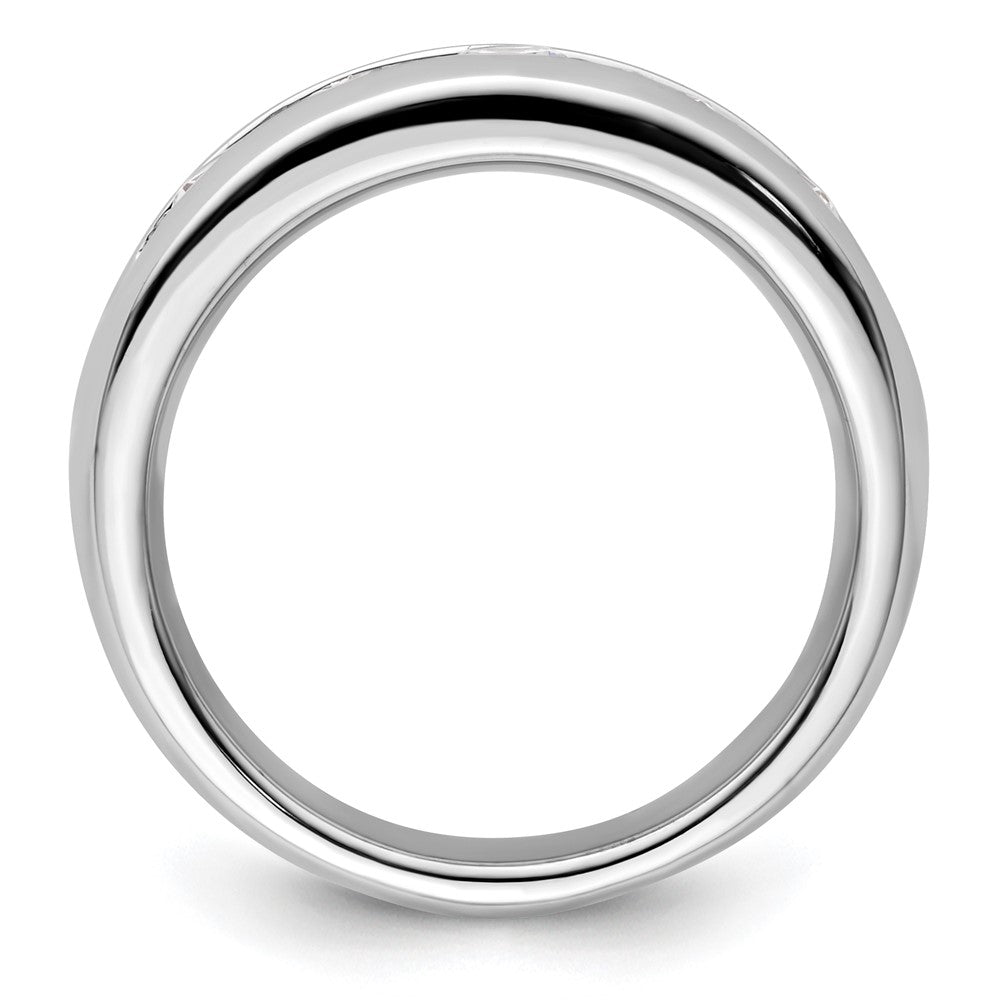 14K White Gold 5-Stone (Holds 5-3.7mm Round) Open Channel Band Mounting