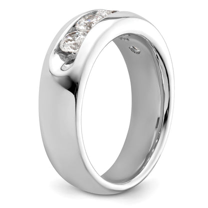 14K White Gold 5-Stone (Holds 5-3.7mm Round) Open Channel Band Mounting