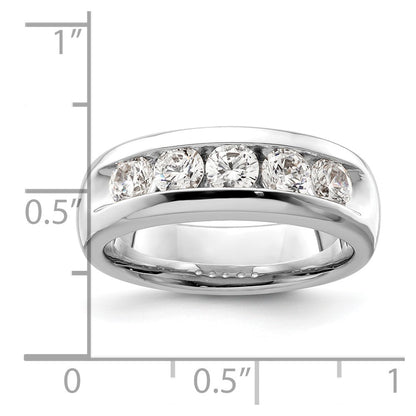 14K White Gold 5-Stone (Holds 5-4.00mm Round) Open Channel Band Mounting