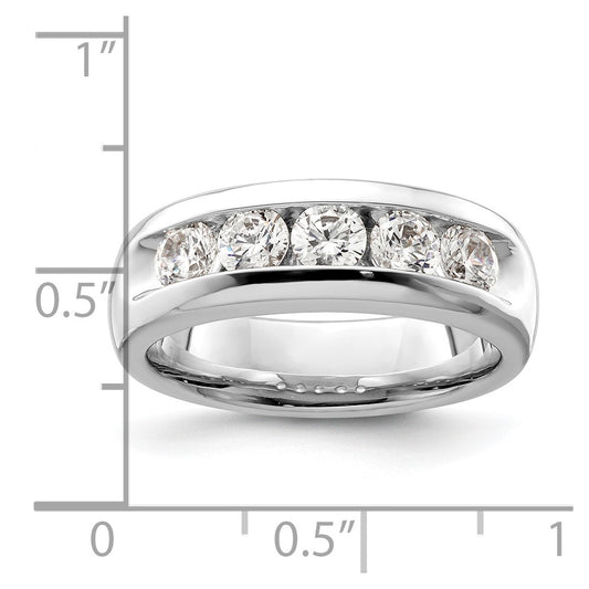 14K White Gold 5-Stone (Holds 5-4.00mm Round) Open Channel Band Mounting
