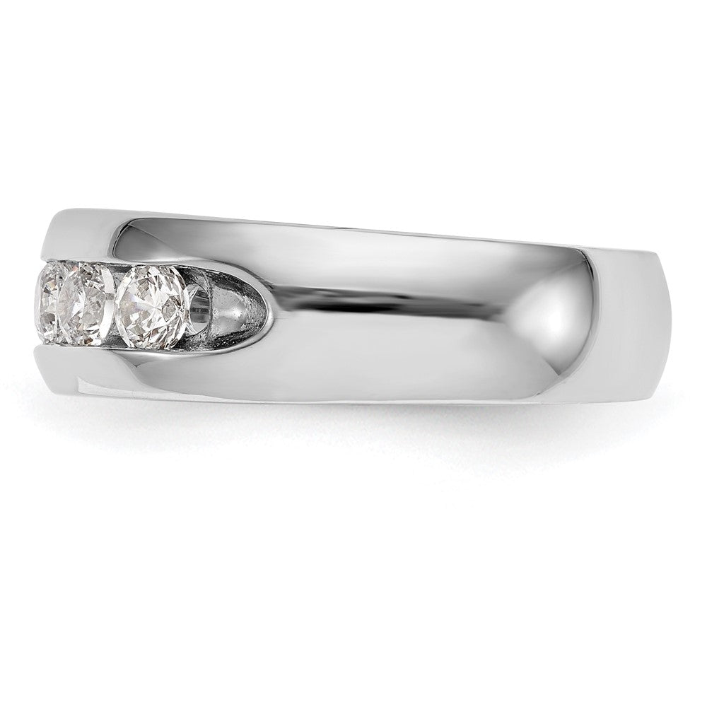 14K White Gold 5-Stone 1.2 carat Round Diamond Complete Channel Band