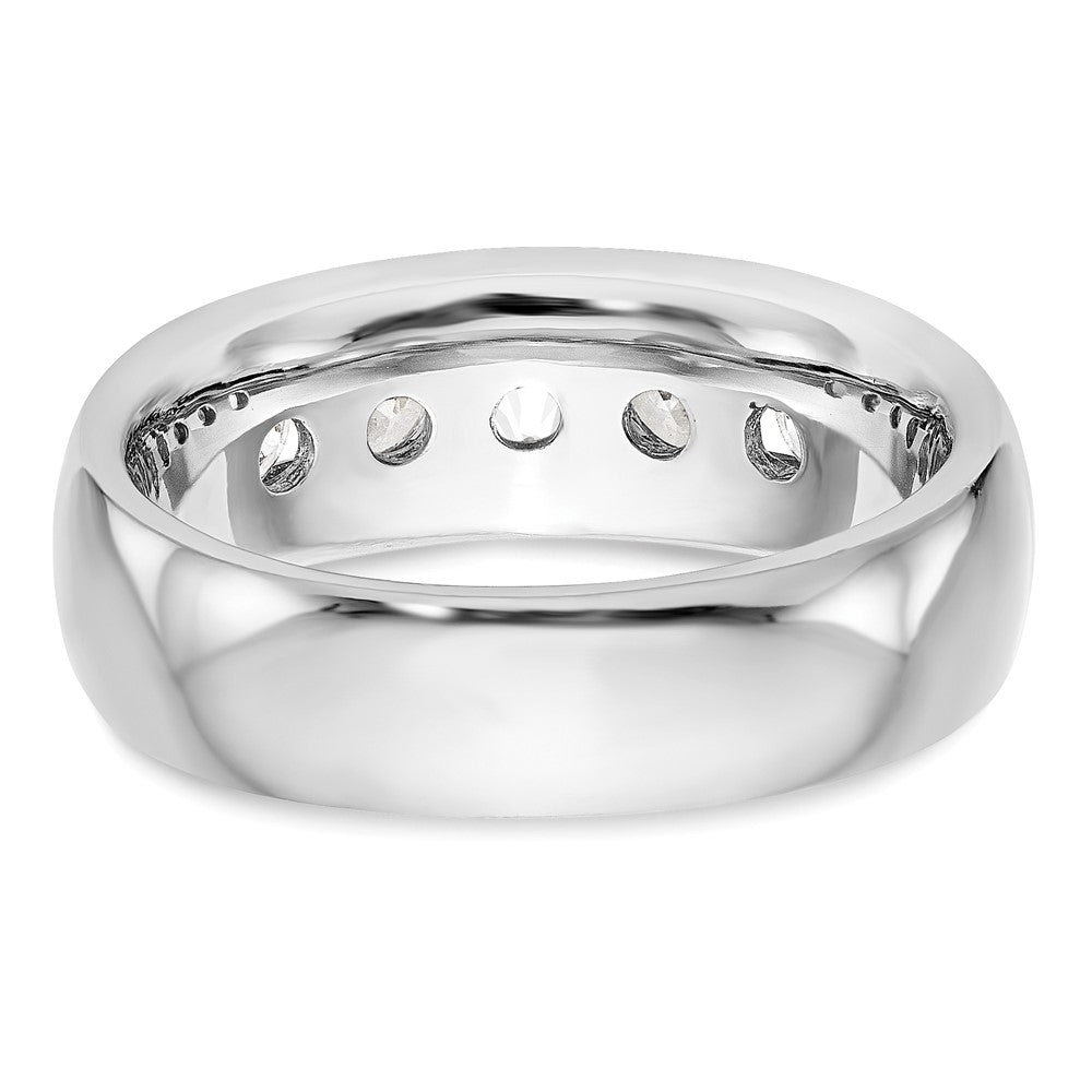 14K White Gold 5-Stone 1.2 carat Round Diamond Complete Channel Band