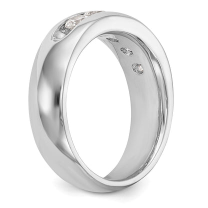 14K White Gold 5-Stone (Holds 5-4.00mm Round) Open Channel Band Mounting