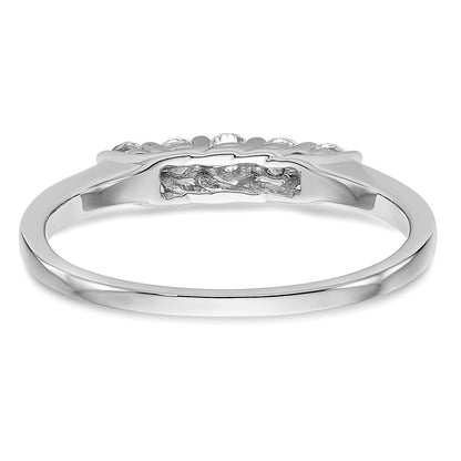 14K White Gold 5-Stone Shared Prong 1/4 carat Complete Round Diamond Band