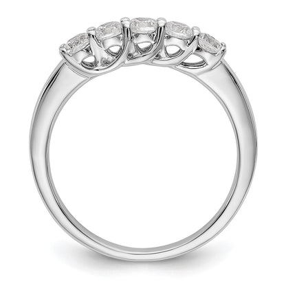 14K White Gold 5-Stone Shared Prong (Holds 5-2.9mm Round) Diamond Band Mounting