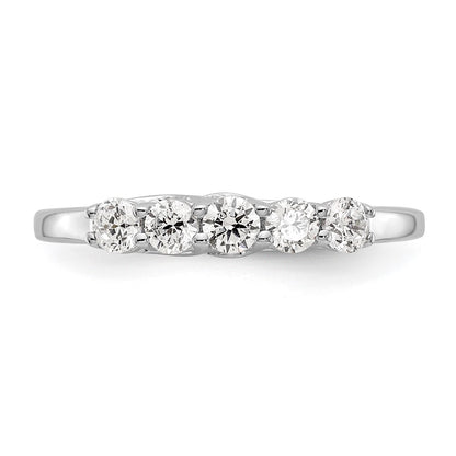 14K White Gold 5-Stone Shared Prong (Holds 5-2.9mm Round) Diamond Band Mounting