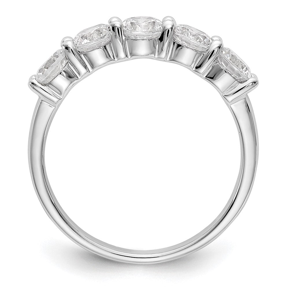 14k White Gold 1 1/3 carat Lab Grown Diamond VS/SI+ G+ Five Stone Complete Fashion Band