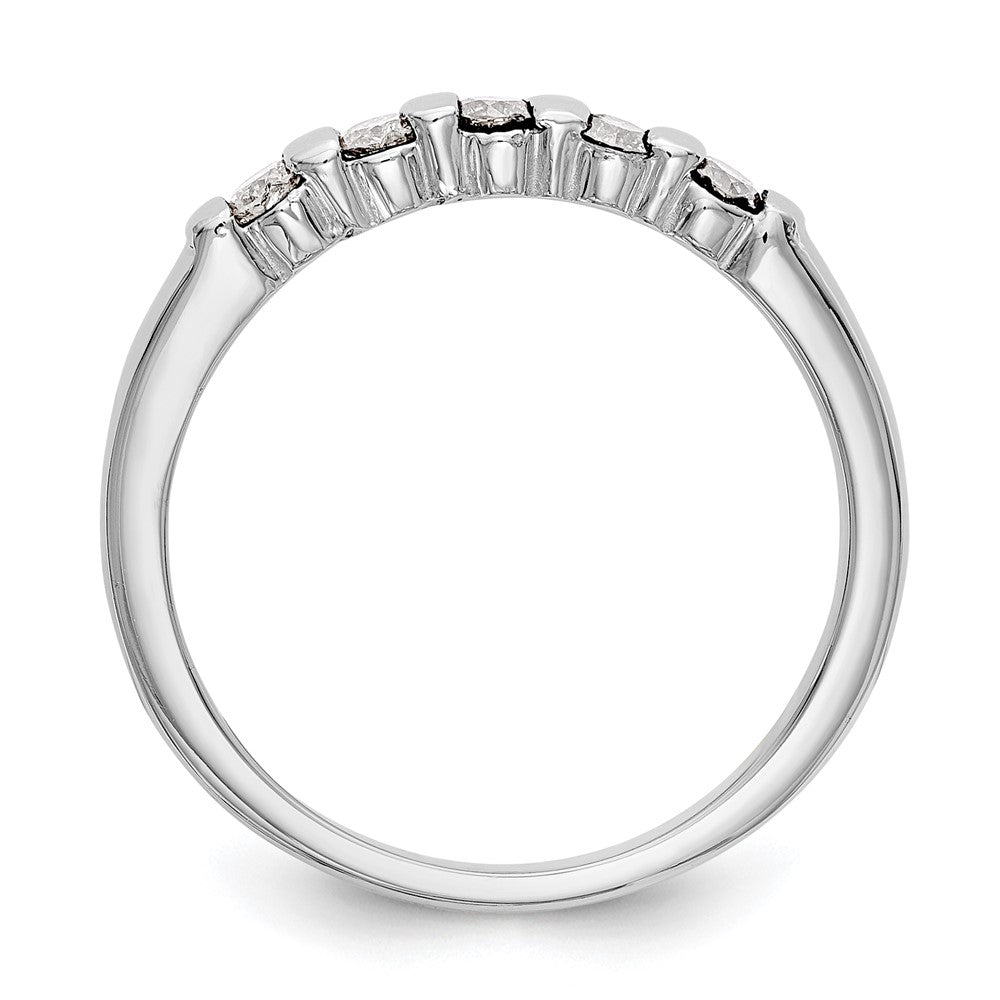 14K White Gold 5-Stone Channel-set (Holds 5-2.3mm Round) Diamond Band Mounting