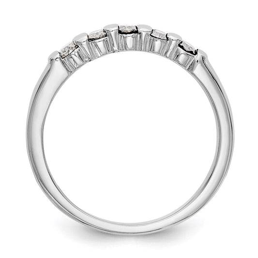 14K White Gold 5-Stone Channel-set (Holds 5-2.3mm Round) Diamond Band Mounting