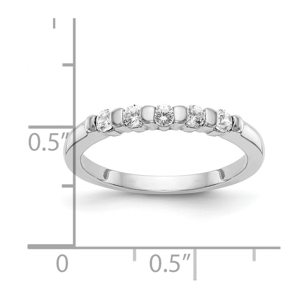 14K White Gold 5-Stone Channel-set (Holds 5-2.3mm Round) Diamond Band Mounting