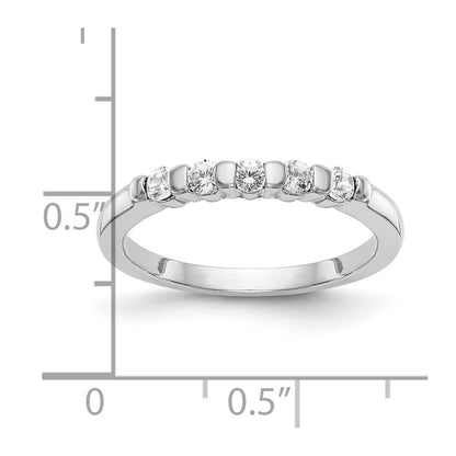 14K White Gold 5-Stone Channel-set (Holds 5-2.3mm Round) Diamond Band Mounting