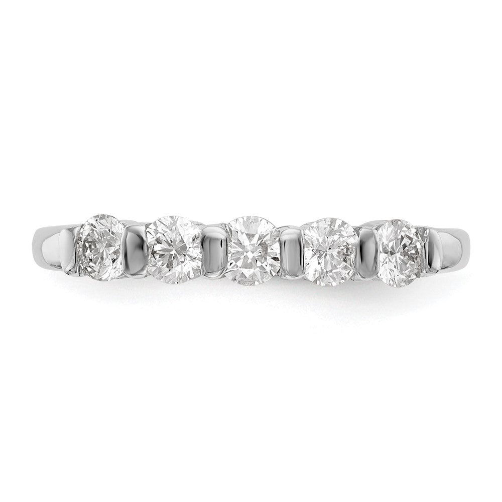 14K White Gold 5-Stone Channel-set (Holds 5-2.9mm Round) Diamond Band Mounting