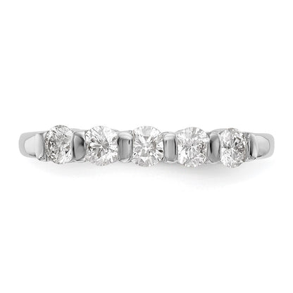 14K White Gold 5-Stone Channel-set (Holds 5-2.9mm Round) Diamond Band Mounting