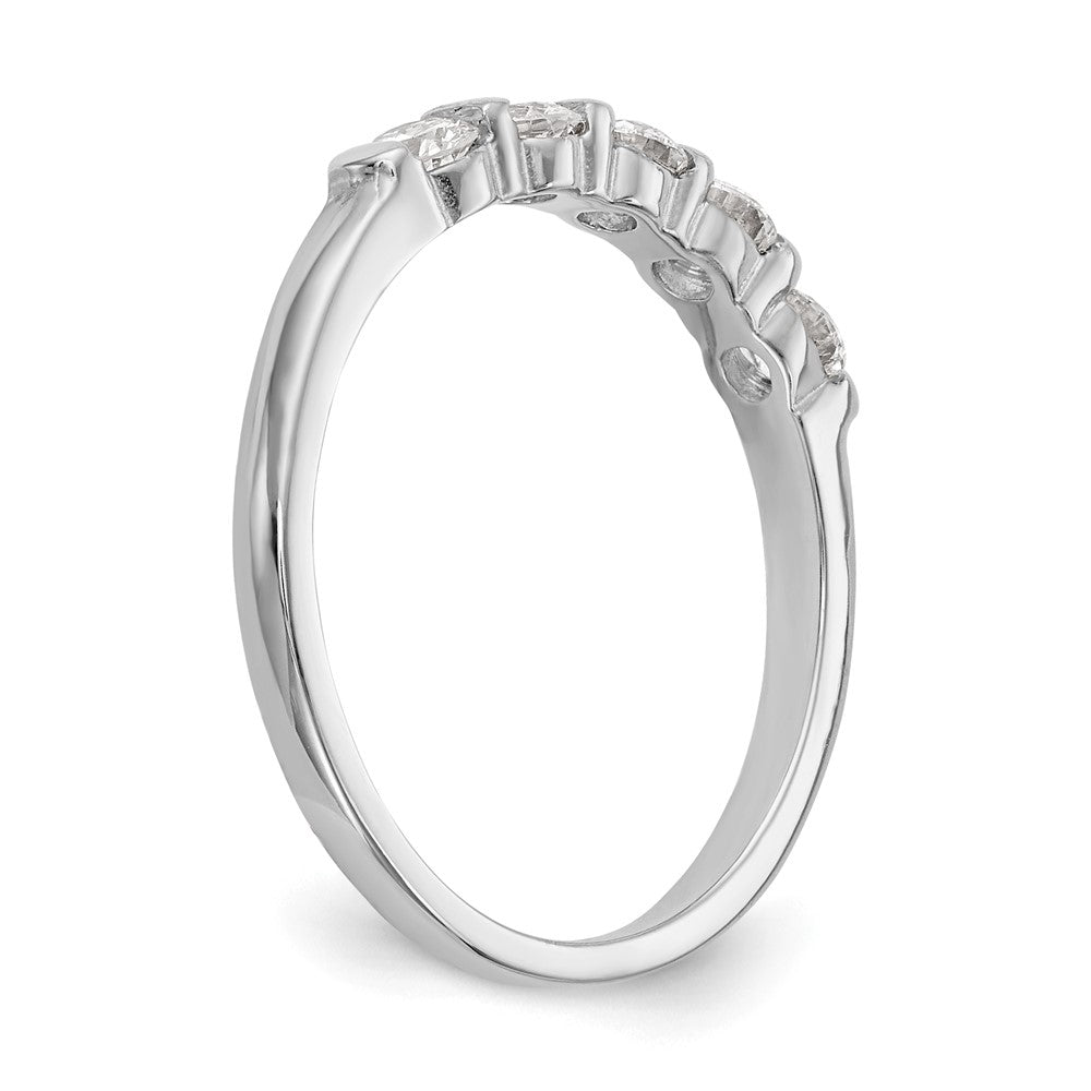 14K White Gold 5-Stone Channel-set (Holds 5-2.9mm Round) Diamond Band Mounting