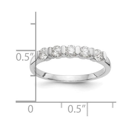 14K White Gold 5-Stone Channel-set (Holds 5-2.9mm Round) Diamond Band Mounting