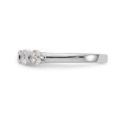 14K White Gold 5-Stone Channel-set (Holds 5-3.4mm Round) Diamond Band Mounting