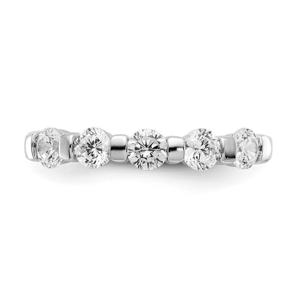 14K White Gold 5-Stone Channel-set (Holds 5-3.4mm Round) Diamond Band Mounting