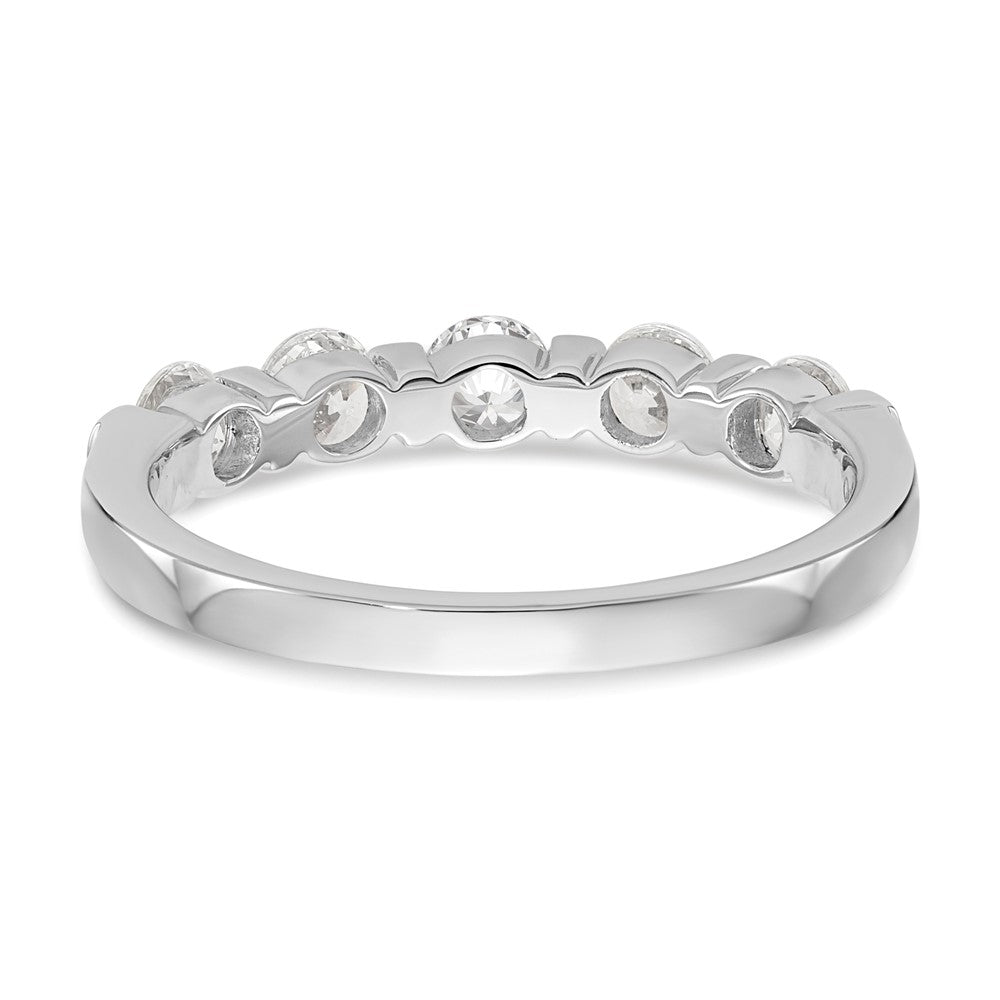 14K White Gold 5-Stone Channel-set (Holds 5-3.4mm Round) Diamond Band Mounting