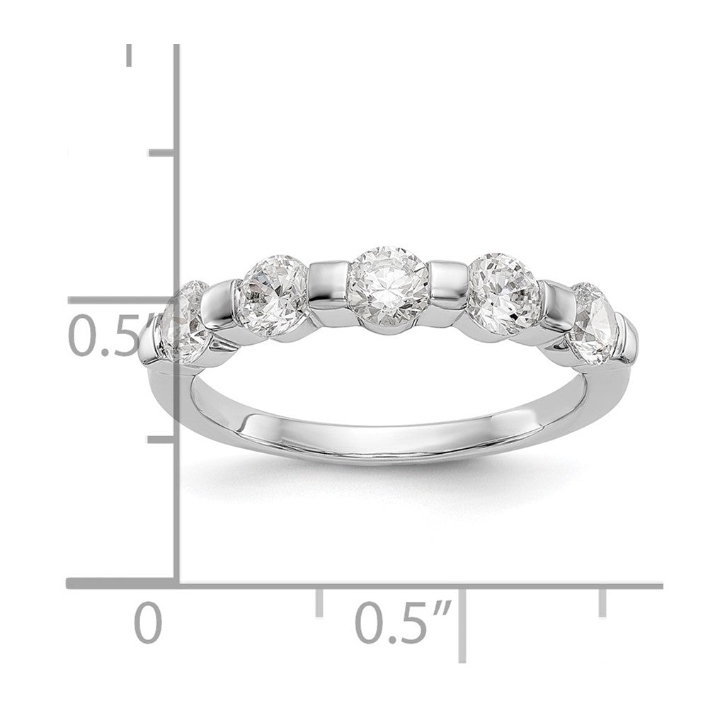 14K White Gold 5-Stone Channel-set (Holds 5-3.7mm Round) Diamond Band Mounting