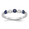 14k White Gold 1/5 carat Diamond and Blue Sapphire Complete Band
