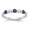 14k White Gold 1/5 carat Diamond and Blue Sapphire Complete Band