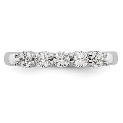 14K White Gold 5-Stone Shared Prong (Holds 5-2.9mm Round) Diamond Band Mounting